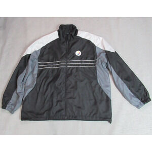 Pittsburgh Steelers Windbreaker Mens XL Black SI Sports Illustrated Jacket NFL